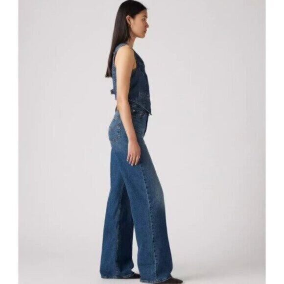 Levi's 27x32 Premium Ribcage Wide Leg Polar Permiter Dark Wash - Picture 4 of 7